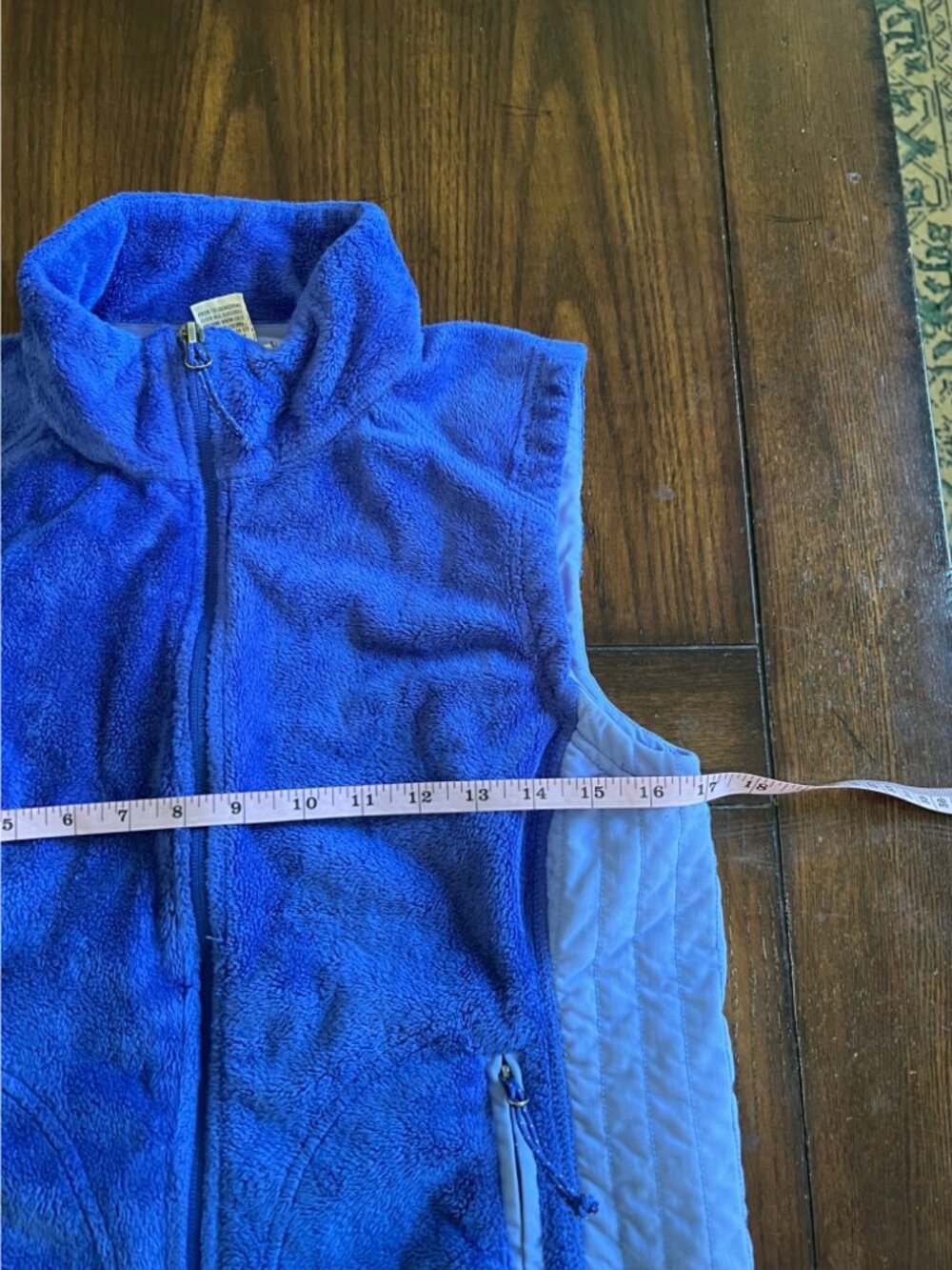 L.L. Bean Fleece Full Zip Activewear Blue Vest Size Petite Small - Picture 7 of 8